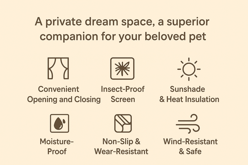 "All-Season Portable Pet Tent – Foldable, Detachable Sunshade Nest for Cats & Dogs"