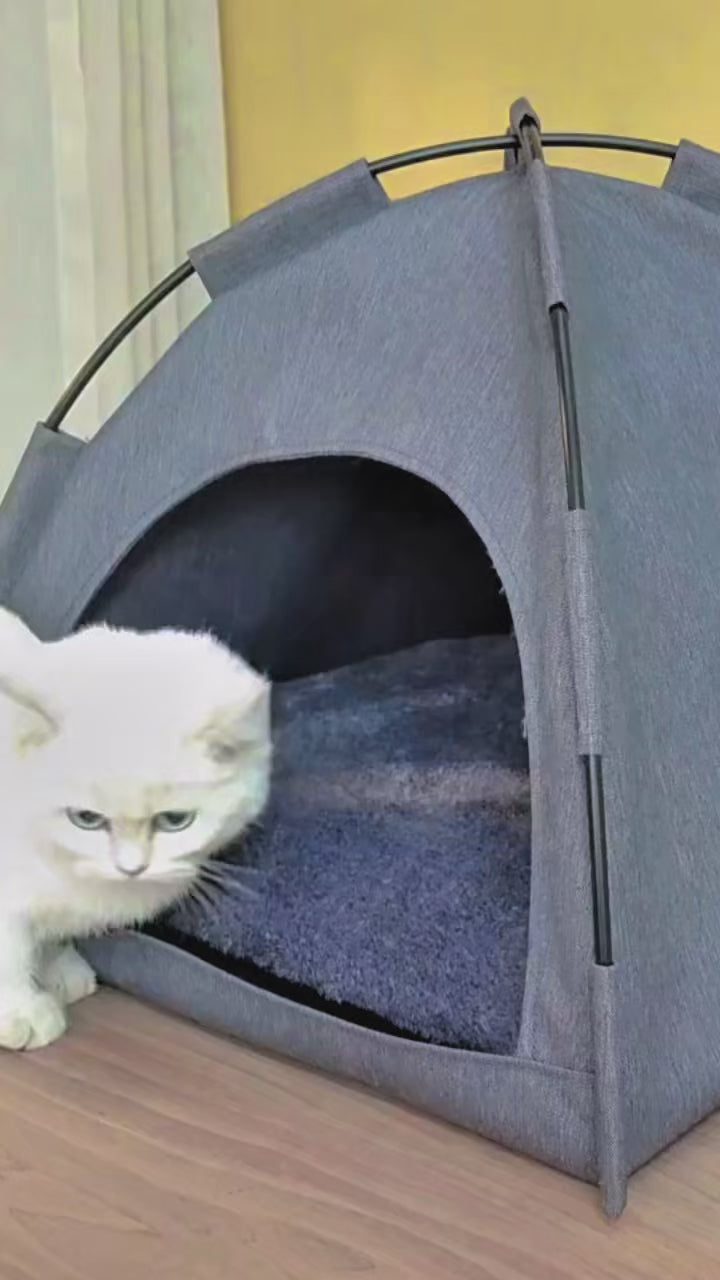 "All-Season Portable Pet Tent – Foldable, Detachable Sunshade Nest for Cats & Dogs"